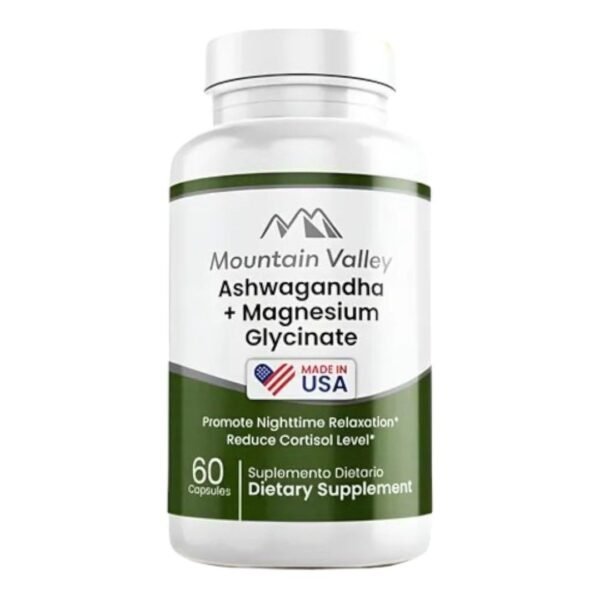 Ashwagandha + Magnesium Glycinate – Mountain Valley (60 cápsulas)