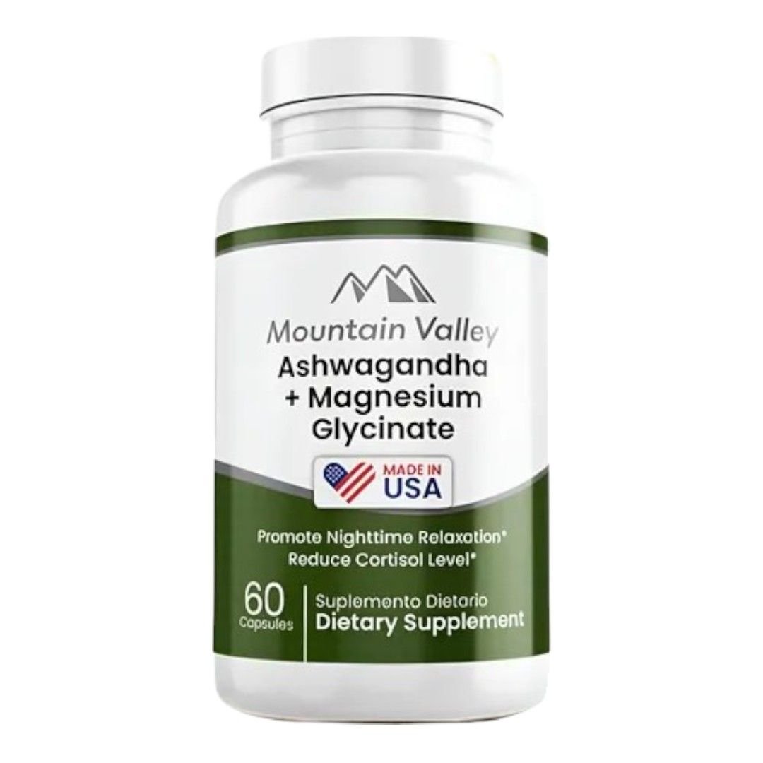 Ashwagandha + Magnesium Glycinate – Mountain Valley (60 cápsulas)
