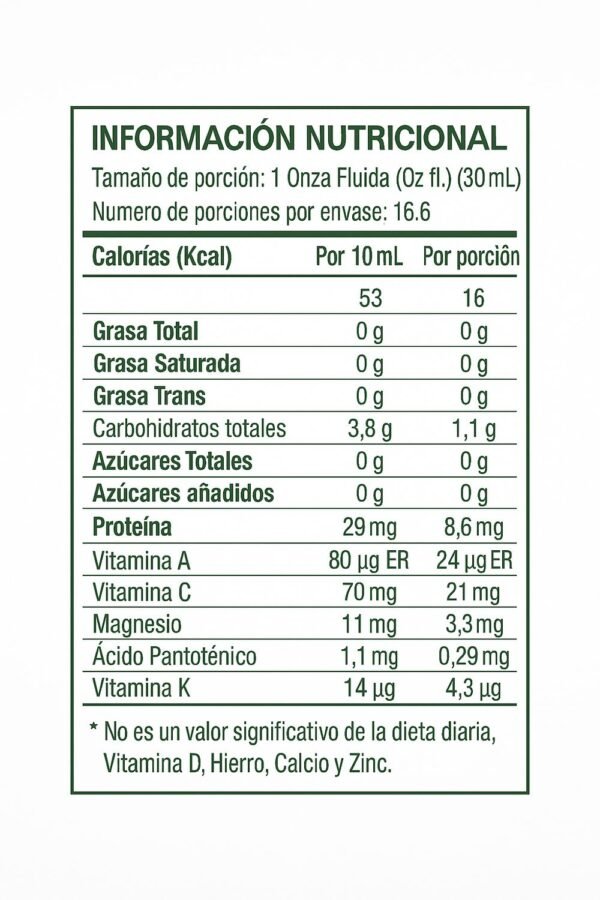 Clorofila y Espinaca FLOMECOL – 500 mL - Image 2