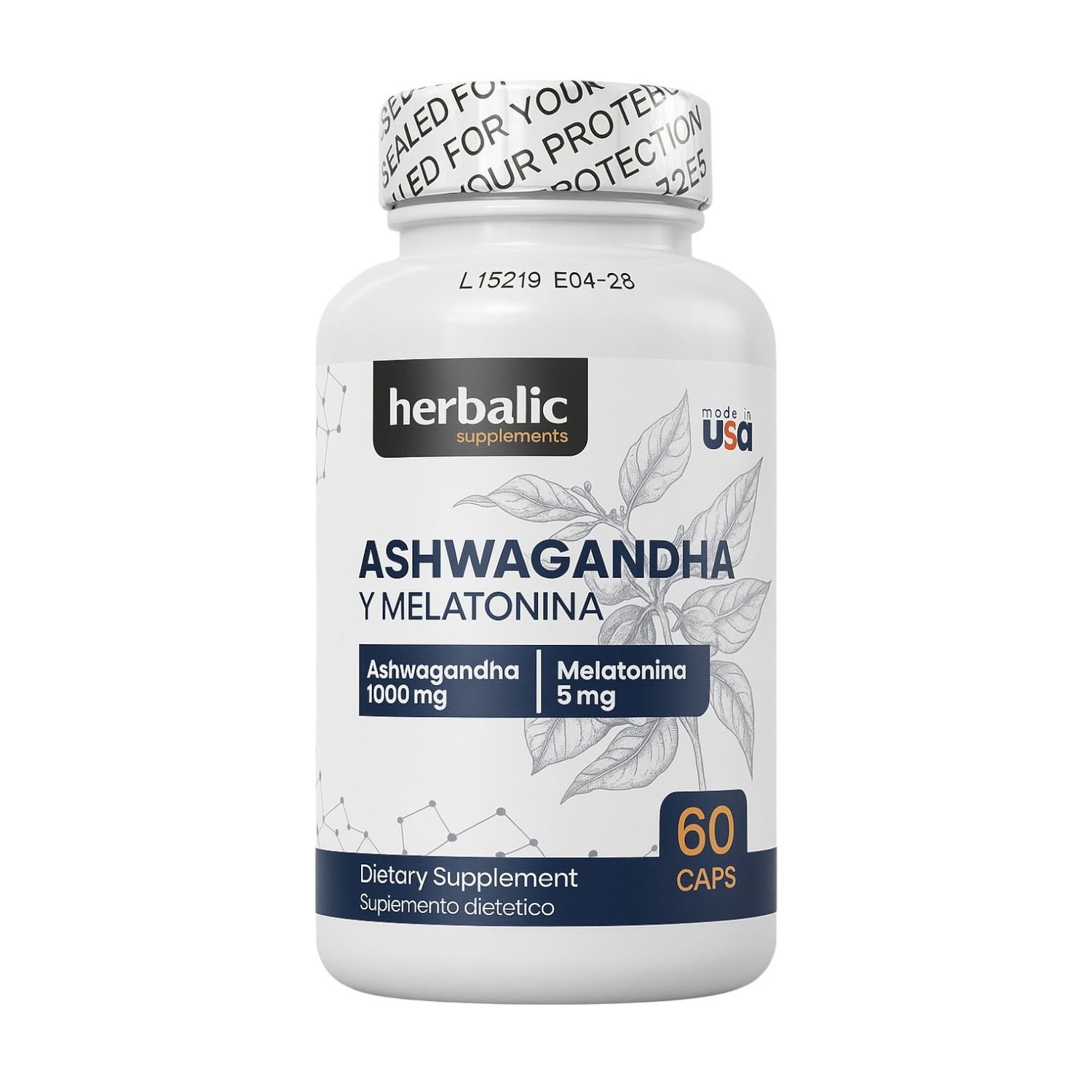 Herbalic Ashwagandha Melatonina 60 Caps