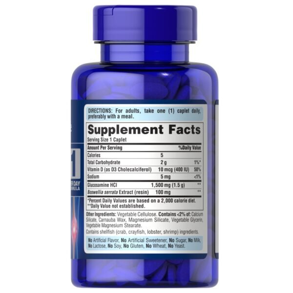 Glucosamina HCl + Vitamina D3 + Boswellia | Puritan's Pride – 60 Capletas - Image 2