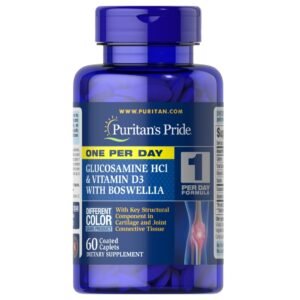 Glucosamina HCl + Vitamina D3 + Boswellia | Puritan's Pride – 60 Capletas